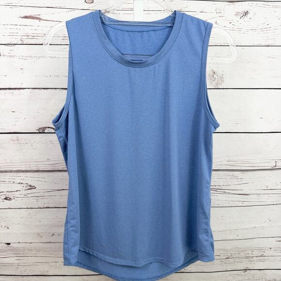 Tops - Sleeveless Blue Performance Activewear Tank Top Size Large